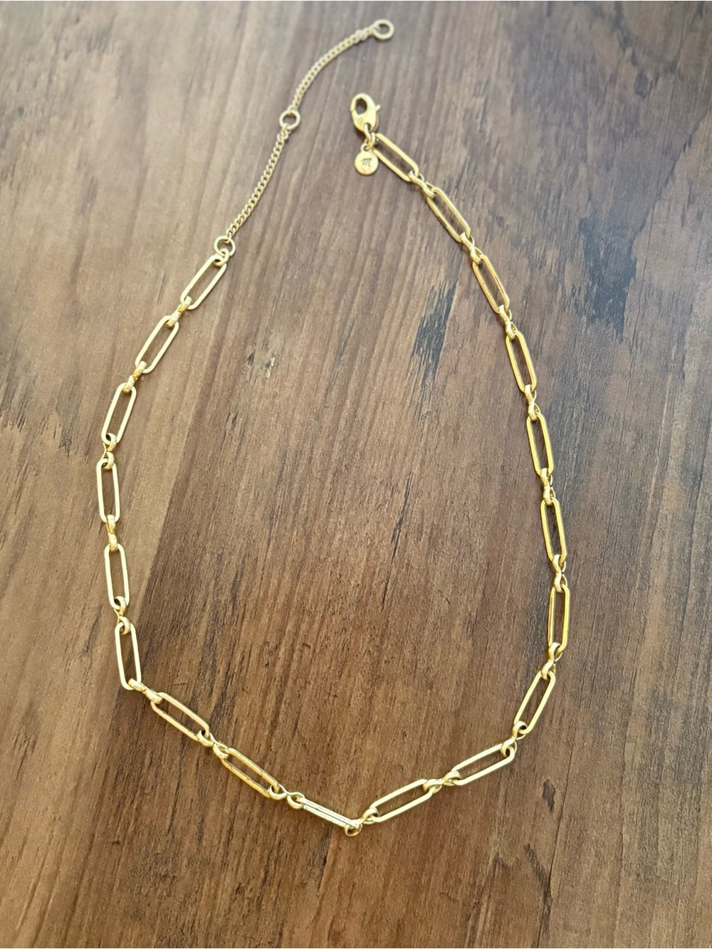 Madewell Gold Link Chain Necklace - adjustable 15-18 inches dainty Jewelry - Picture 5 of 8